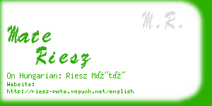 mate riesz business card